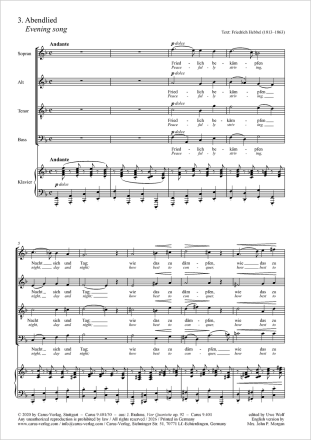 Abendlied Coro SATB, Pfte Partitur