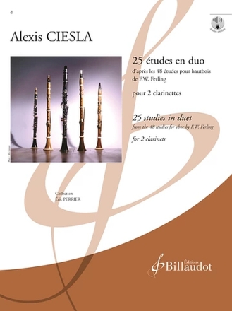 25 �tudes en duo (+Online-Audio) pour 2 clarinettes partition