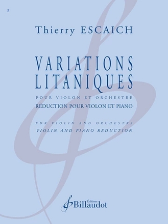Variations Litaniques pour violon et orchestre r�duction pour violon et piano