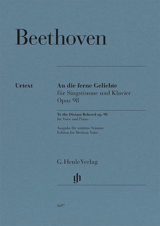 An die ferne Geliebte op.98 f�r tiefe Singstimme und Klavier (dt) Urtext, broschiert