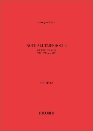 Note all'Empedocle Various instruments Partitur