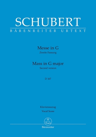 Messe in G D167 (zweite Fassung) f�r Soli, gem Chor und Orcheser Klavierauszug (la)