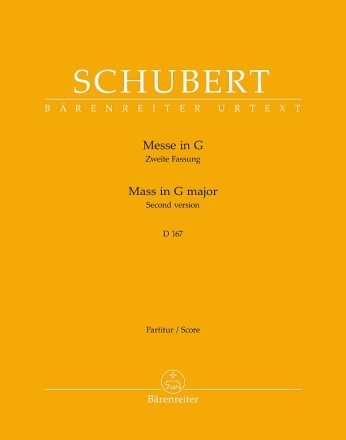 Messe in G D167 (Zweite Fassung) f�r Soli, gem Chor und Orchester Partitur (la)