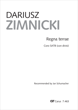 Regna terrae Coro SATB (con divisi) Partitur