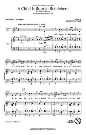 A Child is born in Bethlehem for mixed choir and organ choral score