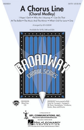 A Chorus Line Medley for mixed chorus and piano score