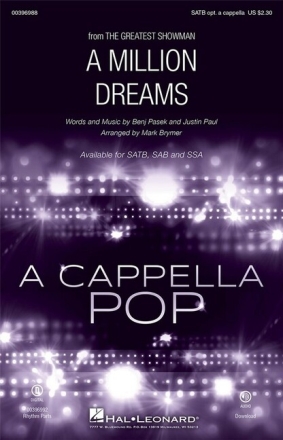 A Million Dreams for mixed chorus a cappella chorus score
