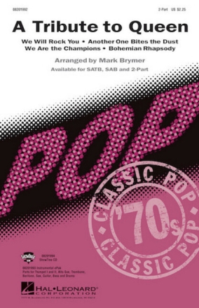 A Tribute to Queen (Medley) for female choir and piano score