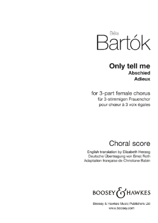 Abschied OCTB 1670 f�r Chor (SSA) a cappella Chorpartitur