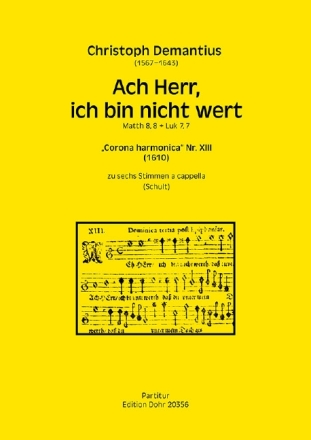 Ach Herr, ich bin nicht wert f�r 6 Stimmen a cappella Chorpartitur