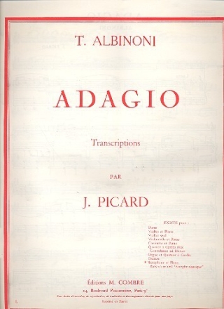 Adagio pour saxophone alto et PIANO