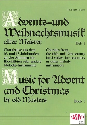 Advents- und Weihnachtsmusik alter Meister Band 1-5 f�r 3-5 Blockfl�ten Partituren