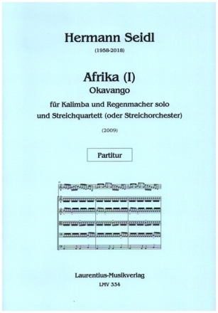 Afrika (I) - Okavango f�r Kalimba, Regenmacher und Streichquartett (Streichorchester) Partitur