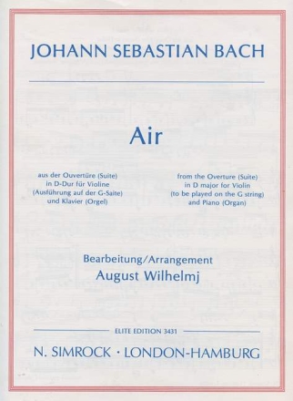Air aus der Suite D-Dur f�r Violine und Klavier