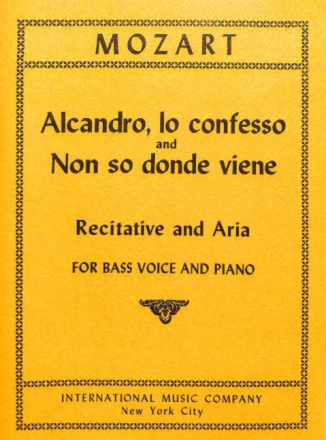 Alcandro, Io confesso and Non so donde viene for bass voice and piano (it/en)