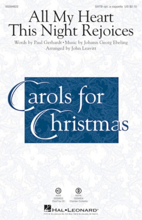 All My Heart This Night Rejoices for mixed choir a cappella choral score
