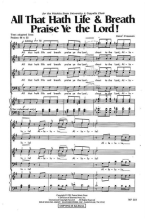 All that hath Life and Breath praise Ye the Lord for mixed chorus a cappella score