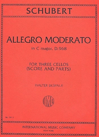 Allegro moderato C-Dur D968 f�r 3 Violoncelli Partitur und Stimmen
