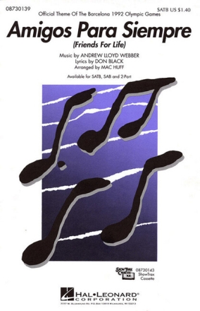Amigos para siempre for mixed chorus (SATB) and instruments vocal score