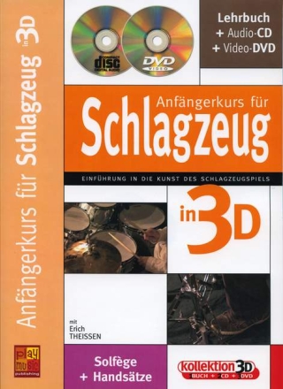 Anf�ngerkurs f�r Schlagzeug in 3D (+CD +DVD) f�r Schlagzeug  (dt)