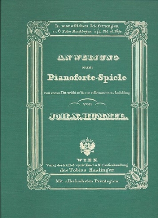 Anweisung zum Pianoforte-Spiele vom ersten Unterricht an bis zur vollkommensten Ausbildung gebunden (Nachdruck)