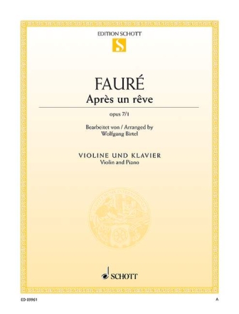 Apr�s un r�ve op.7,1 f�r Violine und Klavier