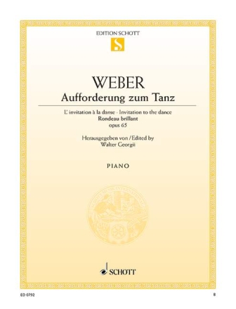 Aufforderung zum Tanz op.65 f�r Klavier