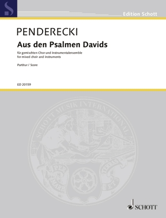 Aus den Psalmen Davids f�r gemischten Chor (SATB) und Instrumente Partitur