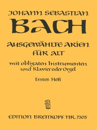 Ausgew�hlte Arien Band 1 f�r Alt mit obligaten Instrumenten und Klavier (Orgel)