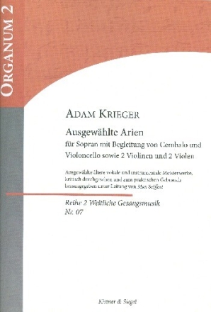 Ausgew�hlte Arien f�r Sopran, Streicher und Cembalo Partitur (= Singstimme) und Stimmen