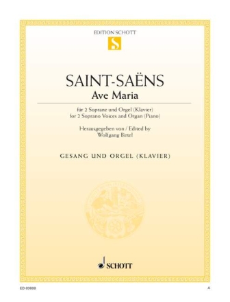 Ave Maria A-Dur f�r 2 Soprane (Sopran/Alt) und Orgel