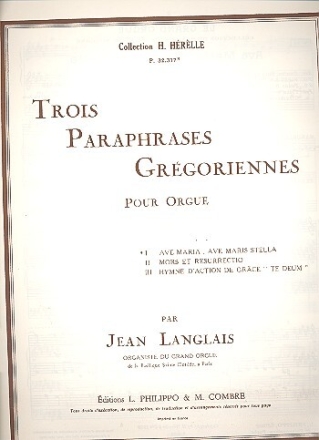Ave Maria ave maris stella op.5,1 pour orgue 3 paraphrases gregoriennes op.5