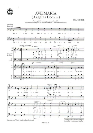 Ave Maria f�r gem Chor a cappella (7-stimmig) Partitur (la)