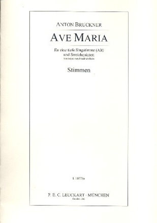 Ave Maria f�r Gesang (tief) und Streichquintett Instrumentalstimmen