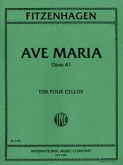Ave Maria op.41 for 4 violoncellos score and parts