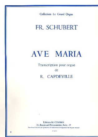 AVE MARIA POUR ORGUE SEUL CAPDEVILLE, R., ARR.