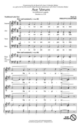 Ave verum for mixed chorus a cappella score