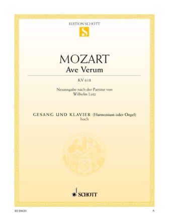 Ave verum KV618 f�r hohe Singstimme und Klavier