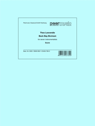 Back Bay Bicinium for piccolo, clarinet, percussion, violin, viola, violoncello, piano score