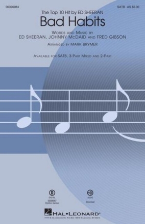 Bad Habits for mixed choir and piano choral score