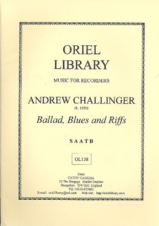 Ballad, Blues and Riffs   for 5 recorders (SAATB) score and parts