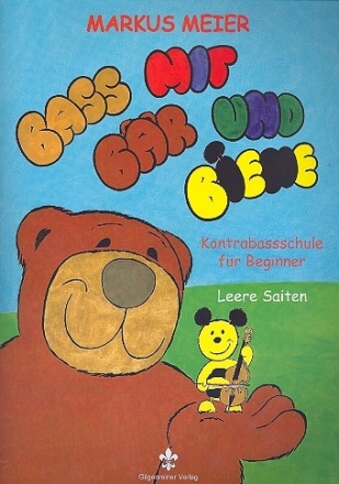 Bass mit B�r und Biene - Leere Saiten f�r Kontrabass