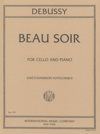 Beau soir for violoncello and piano Gretchaninoff-Piatigorsky, ed