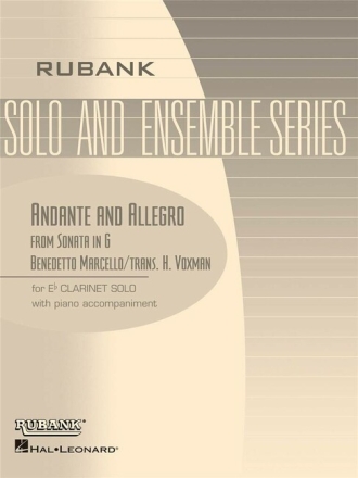 Benedetto Marcello, Andante and Allegro ( From Sonata in G ) Eb Clarinet buch