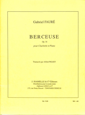 BERCEUSE OP.16 POUR CLARINETTE ET PIANO