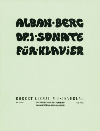 Berg, Alban Sonate op.1 f�r Klavier