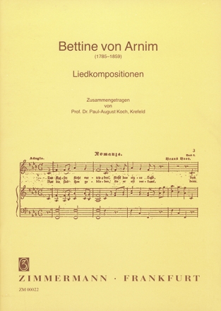 BETTINE VON ARNIM LIEDKOMPOSITIONEN KOCH, PAUL-AUGUST, ED