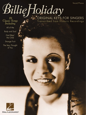 Billie Holiday - Original Keys for Singers for vocal and piano songbook