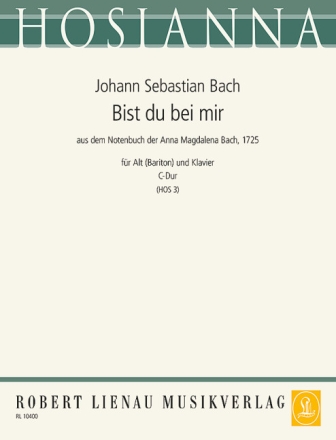 Bist du bei mir f�r Alt oder Bariton und Klavier