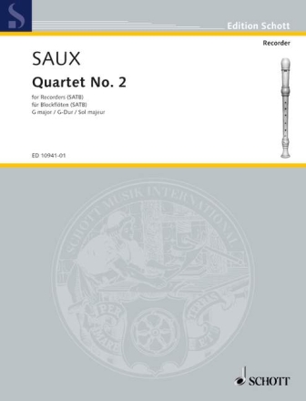 Blockfl�ten-Quartett Nr. 2 G-Dur f�r 4 Blockfl�ten (SATB) Stimmensatz